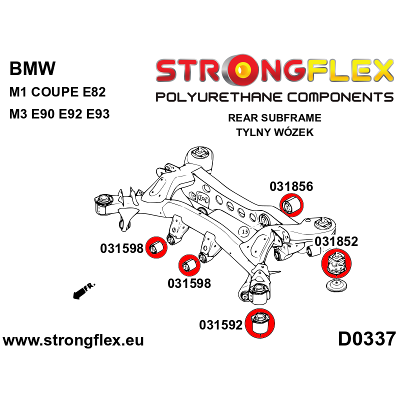 Strongflex E9X M3/E82 M1 Coupe rear subframe bush kit SPORT