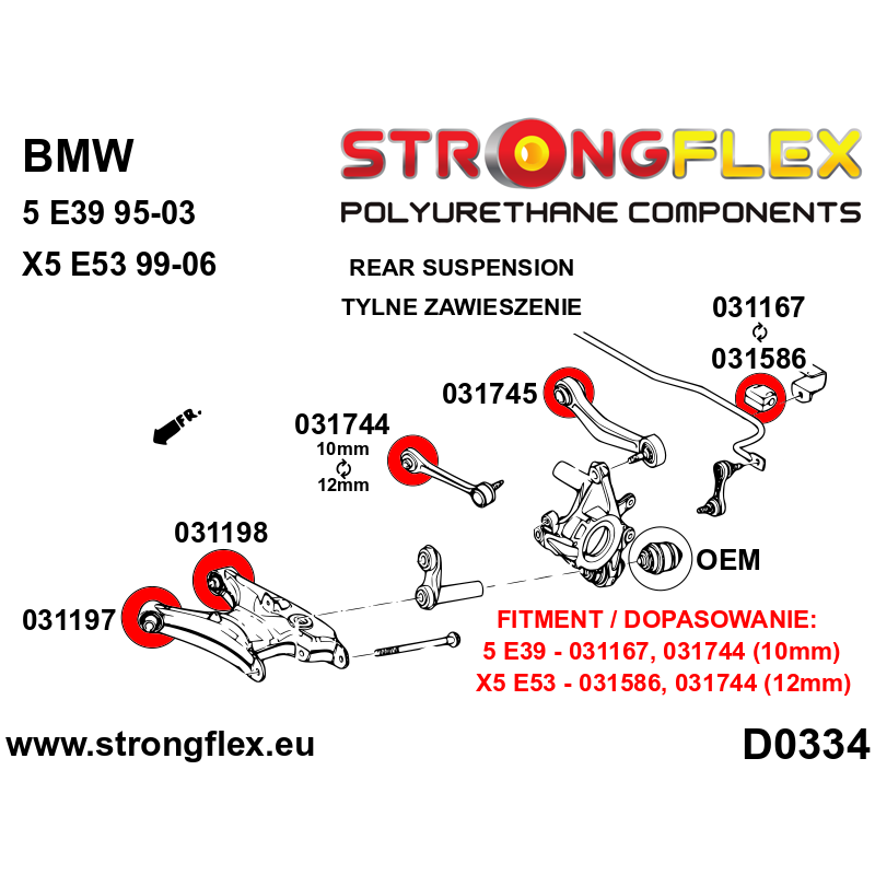 FULL SUSPENSION BUSH KIT ROAD BMW X5 E53-3