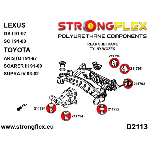 Rear diff mount - rear bush PAIR Supra A80 / Soarer Z30 / GS300 Aristo S140