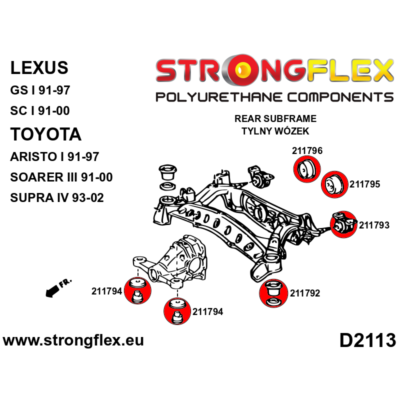 FULL SUSPENSION BUSH KIT ROAD TOYOTA SUPRA A80/SOARER Z30-4