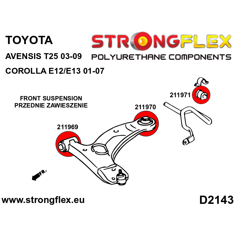 Strongflex full suspension bush kit Corolla E12-3