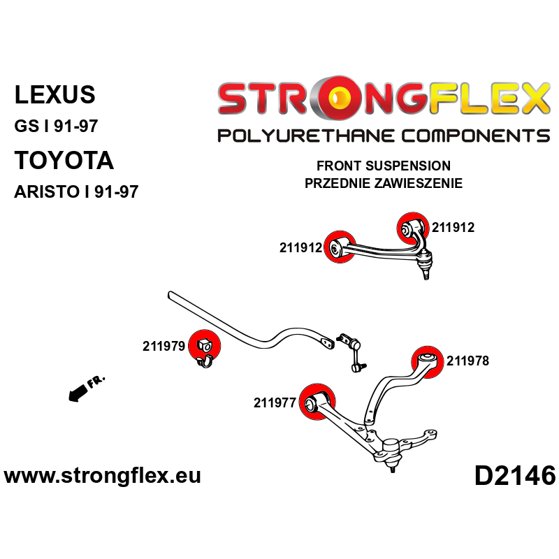 GS300/Aristo S140 full suspension bush kit ROAD 216266B-2