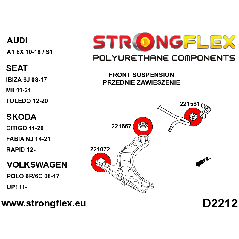 VW Polo 6C front wishbone bushes