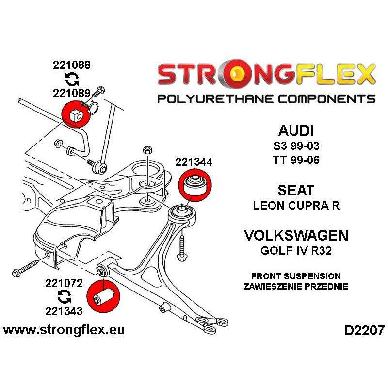 FULL SUSPENSION BUSH KIT AUDI A3,TT 8N / VW GOLF,BORA / SEAT LEON / SKODA OCTAVIA-9