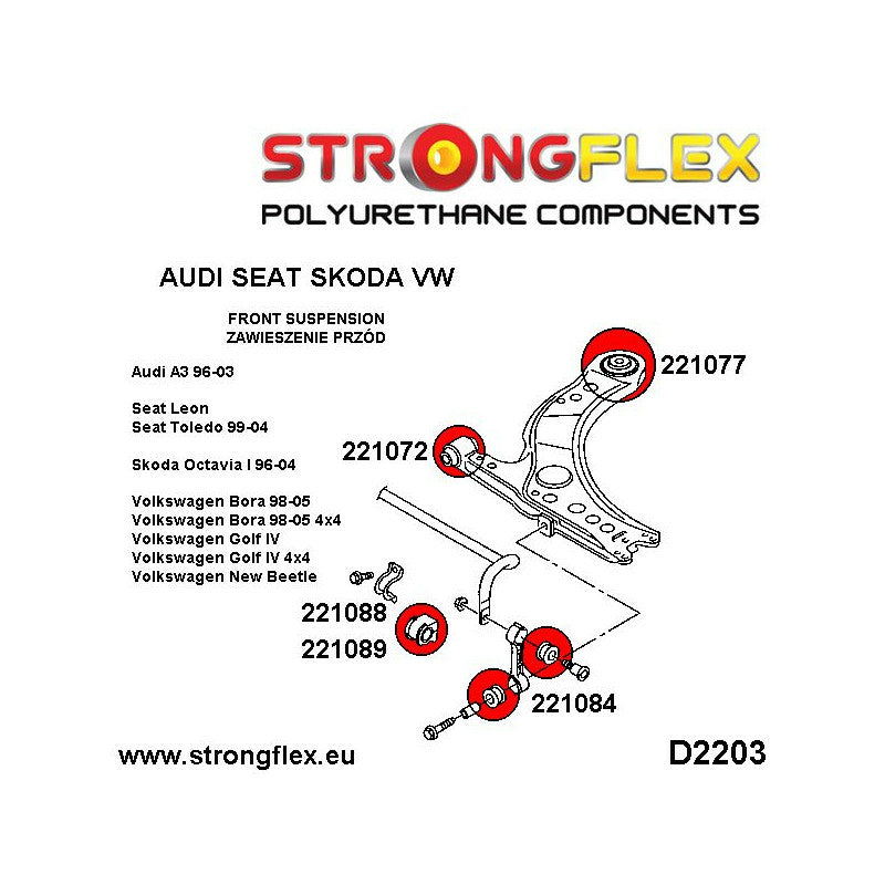 FULL SUSPENSION BUSH KIT AUDI A3,TT 8N / VW GOLF,BORA / SEAT LEON / SKODA OCTAVIA-8