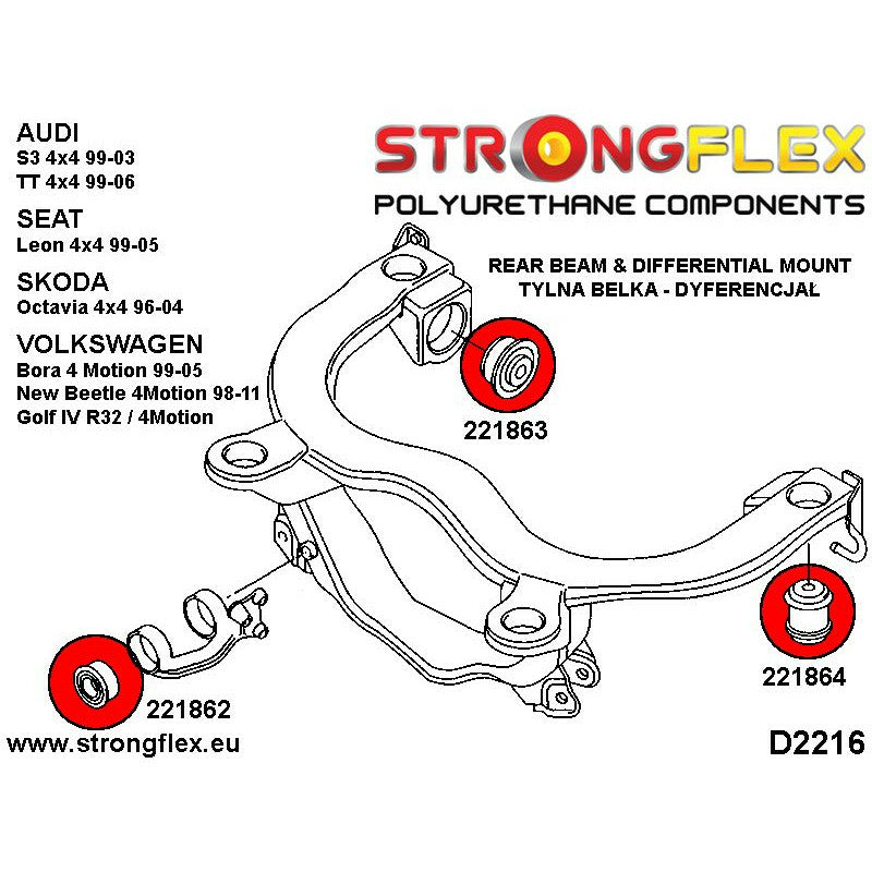 FULL SUSPENSION BUSH KIT AUDI A3,TT 8N / VW GOLF,BORA / SEAT LEON / SKODA OCTAVIA-5