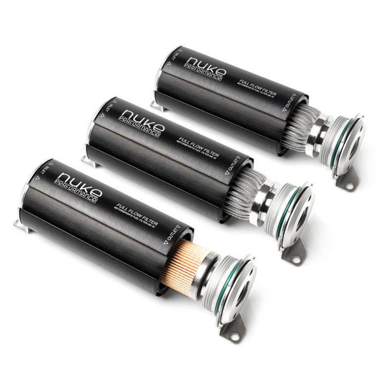 Nuke Fuel Filter 10micron Stainless Steel for E85 AN8-3