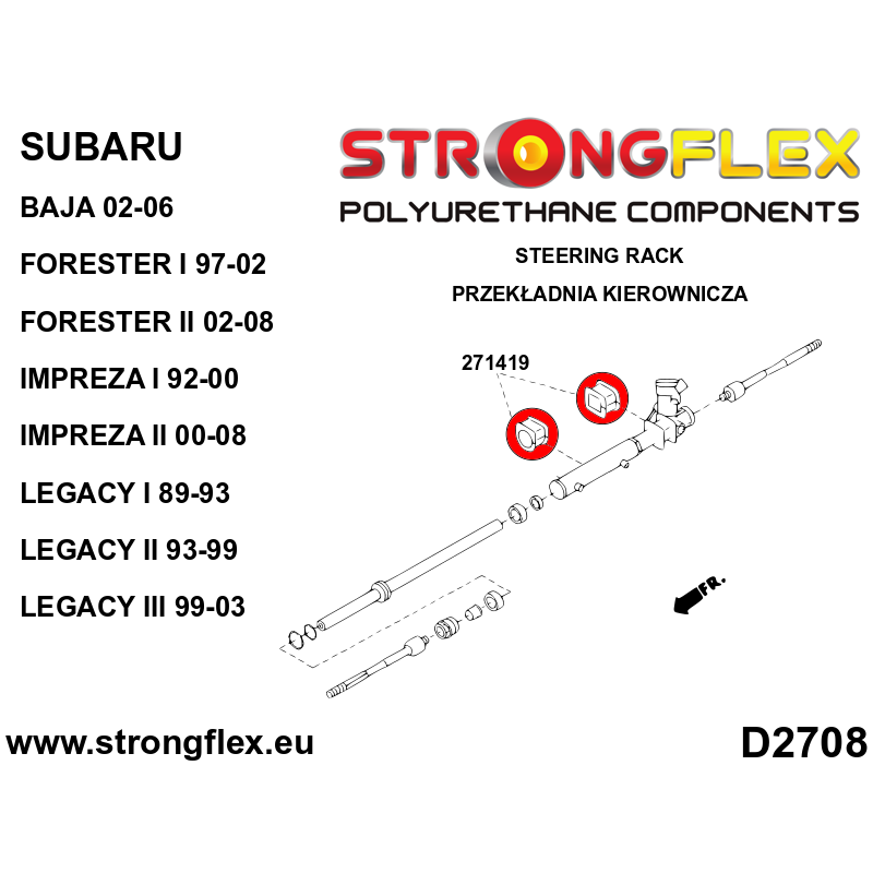 FULL SUSPENSION BUSH KIT SUBARU LEGACY III / OUTBACK II (98-03) BE BH BT-4