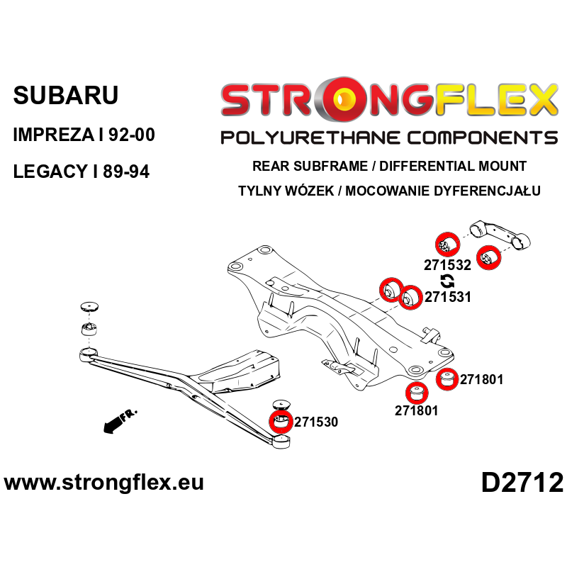 FULL SUSPENSION BUSH KIT IMPREZA GC,GD/FORESTER SF/LEGACY BC,BD-7
