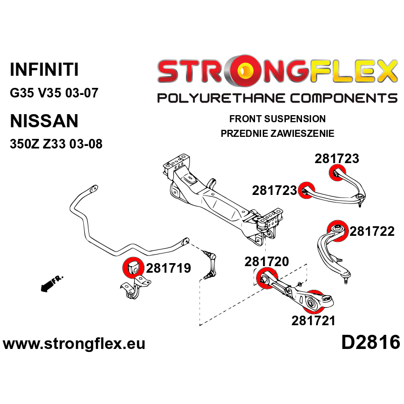 FRONT SUSPENSION BUSH KIT 350Z Z33/G35-2