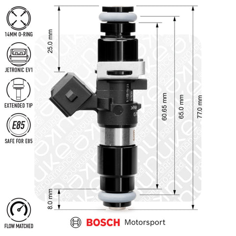 Bosch injector 870cc, 65mm (EV14L), 1pcs flow matched