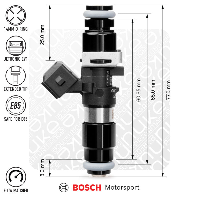 Bosch injector 1462cc, 65mm (EV14L), 8pcs flow matched