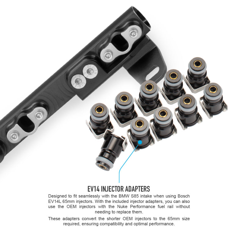 BMW 10cyl S85 fuel rail (Including AN6 or AN8 Rail Fittings)-4
