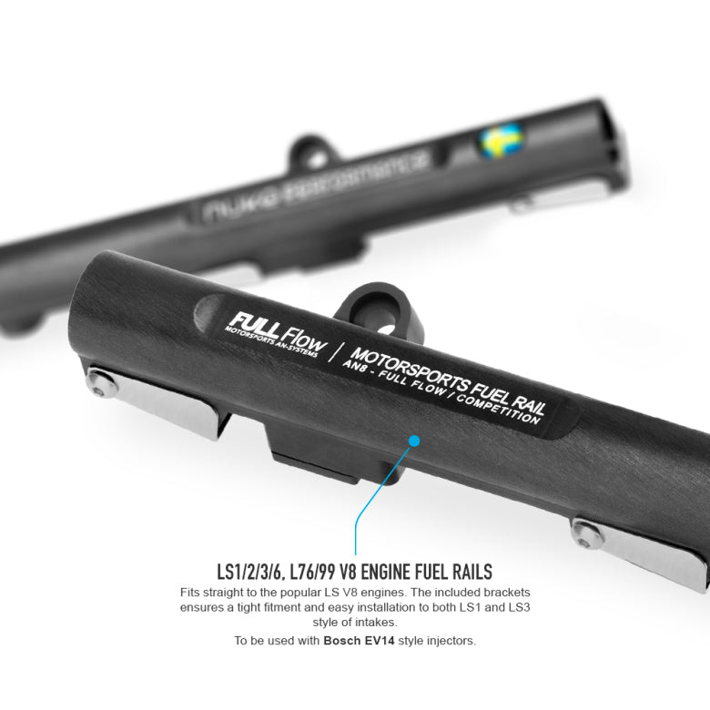 GM 8cyl LS1, LS2, LS3, LS6, L76, L99 fuel rail (Including AN6 or AN8 Rail Fittings)-4
