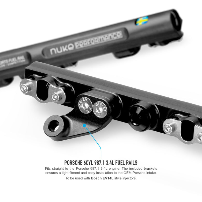 Porsche 6cyl 987.1 3.4L fuel rail (Including AN6 or AN8 Rail Fittings)-4