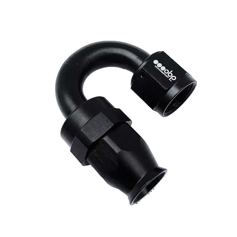AN10 180 Degree PTFE Fuel Hose End Fitting Black