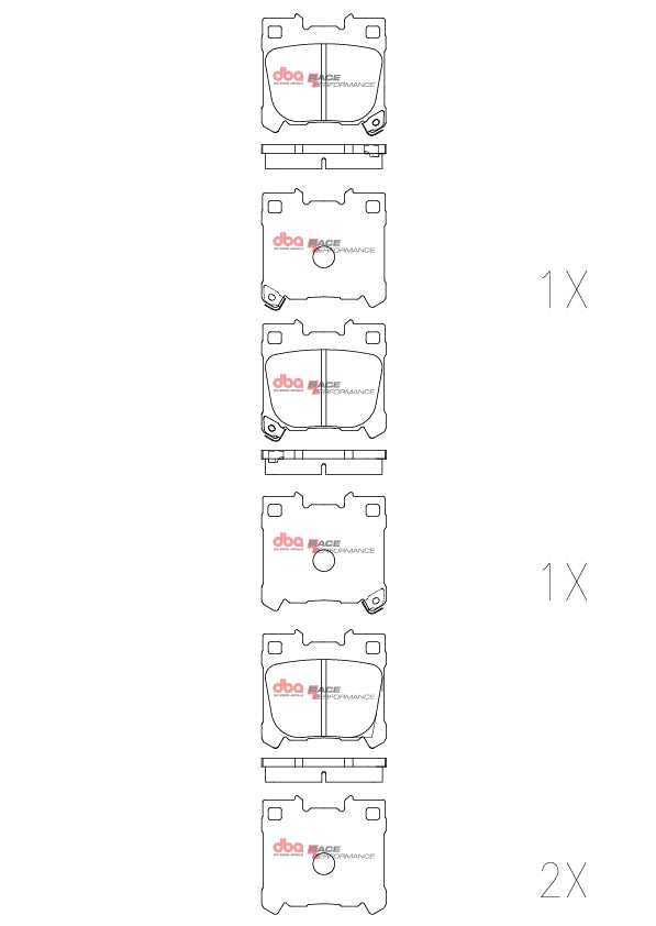 Toyota Corolla / Yaris DBA Race Performance Rear Brake Pads