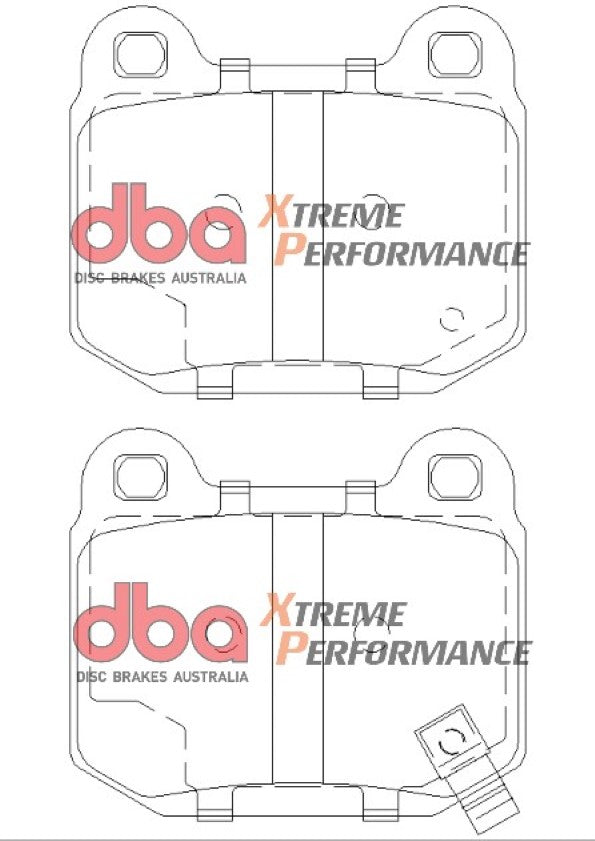 DBA Xtreme Performance Rear Brake Pads 350Z, Evo 5-9, BRZ/GT86, Skyline GTR R32/33/34, Impreza, Forester