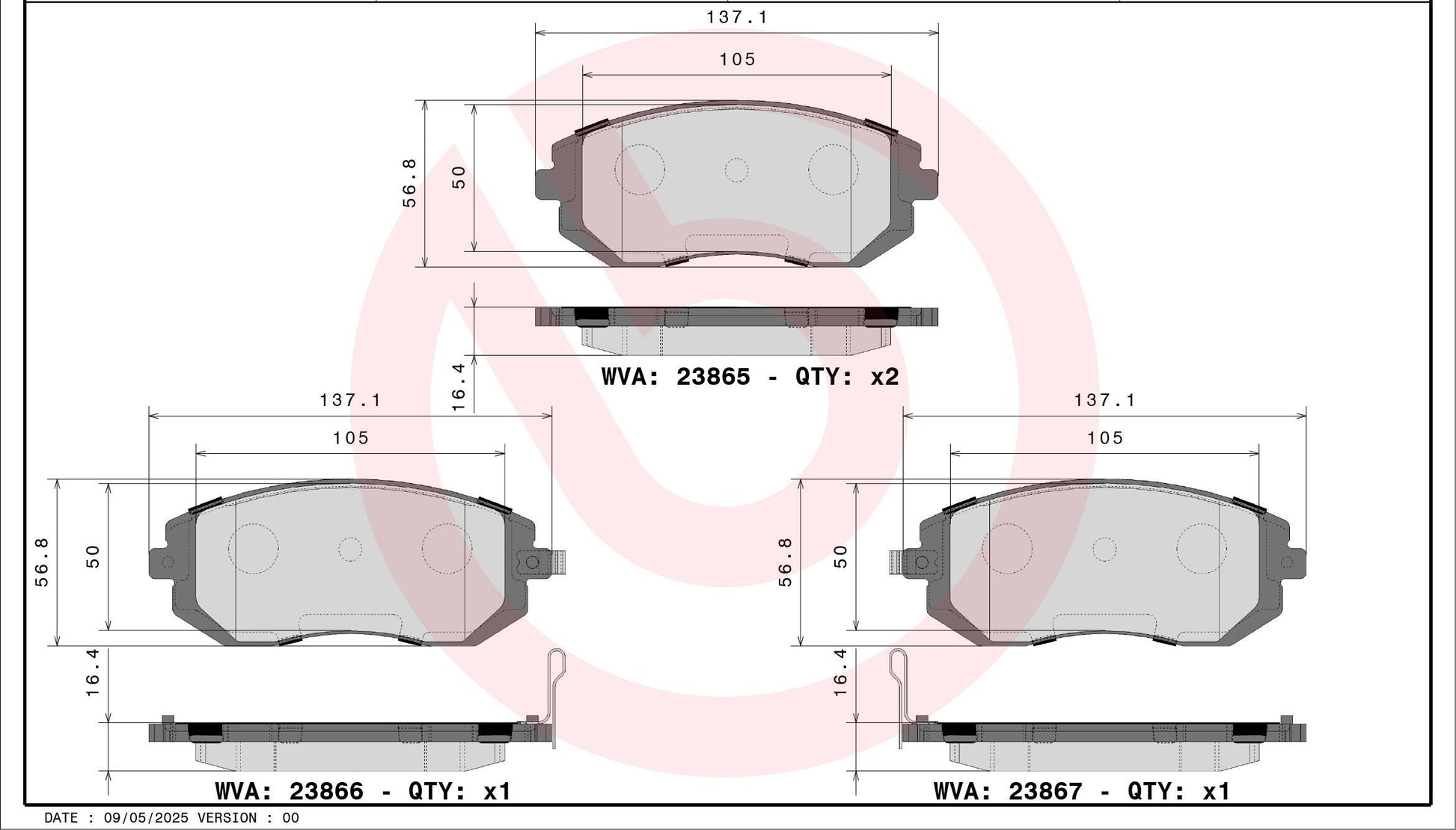 Brembo Front Brake Pads GT86/BRZ, Impreza, Forester, Legacy-2