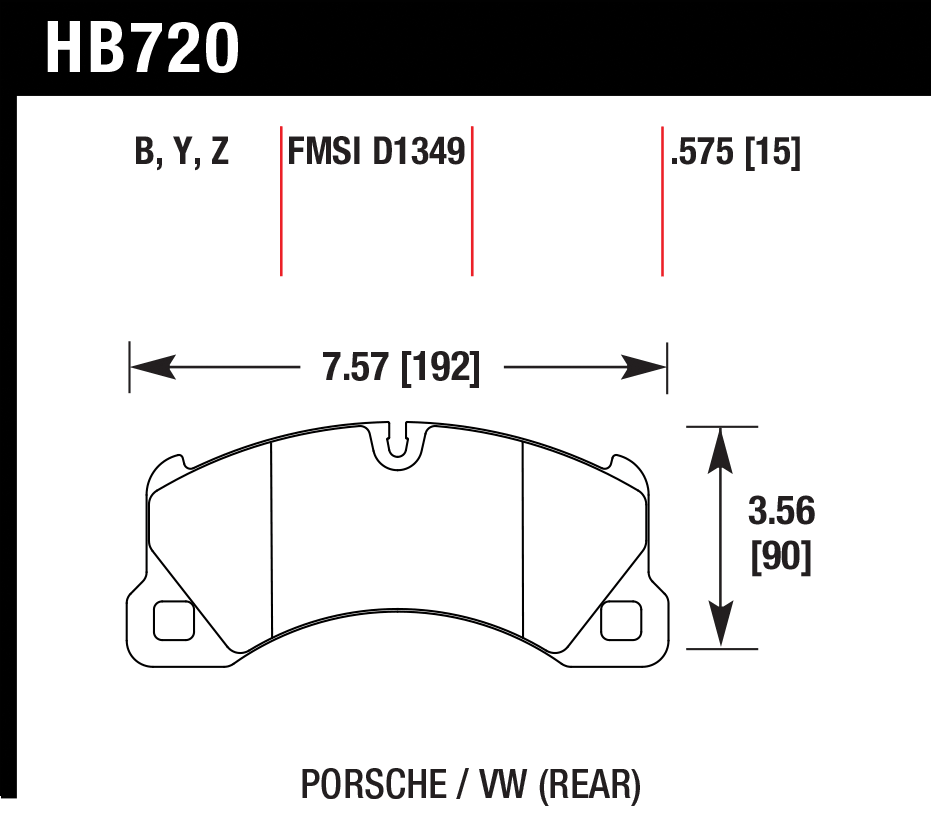 Porsche Cayenne / Macan / Panamera / VW Touareg Hawk HPS 5.0 Front Brake Pads