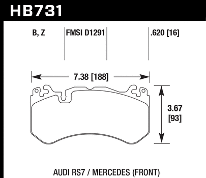 Mercedes-Benz AMG / C63 / CLK63 / Audi RS7 Hawk Performance Ceramic Front Brake Pads