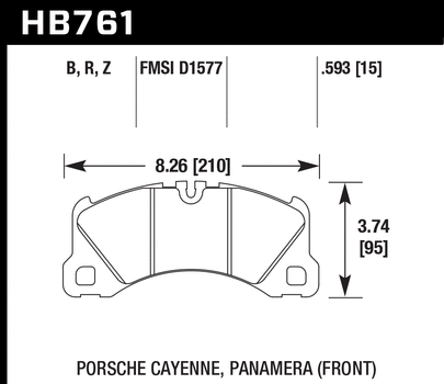 Porsche 4S / Cayenne / Macan Hawk HPS 5.0 Front Brake Pads