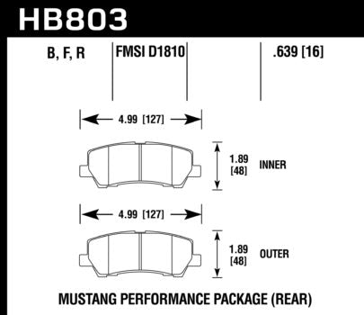 Ford Mustang Hawk HPS 5.0 Rear Brake Pads