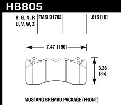 Ford Mustang Hawk HPS 5.0 Front Brake Pads
