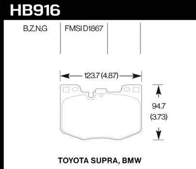 BMW 3 Series / 5 Series / 6 Series / Toyota GR Supra Hawk HPS 5.0 Front Brake Pads