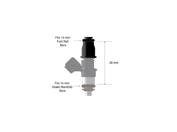 Fuel Injector Top Adapter - 14mm 1/2(34mm) to 3/4(48mm) Length-2
