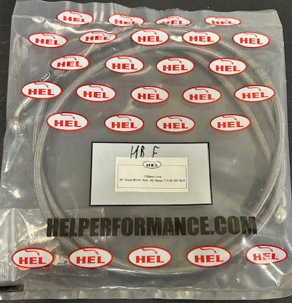 Braided handbrake line with banjo bolts and washers-1