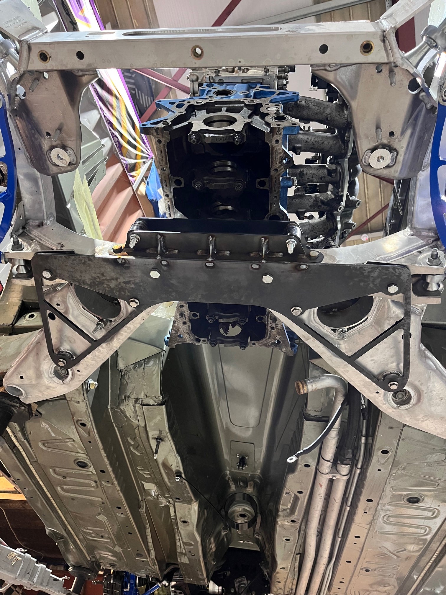 Front Subframe Brace with e90 Steering Rack Mount-4