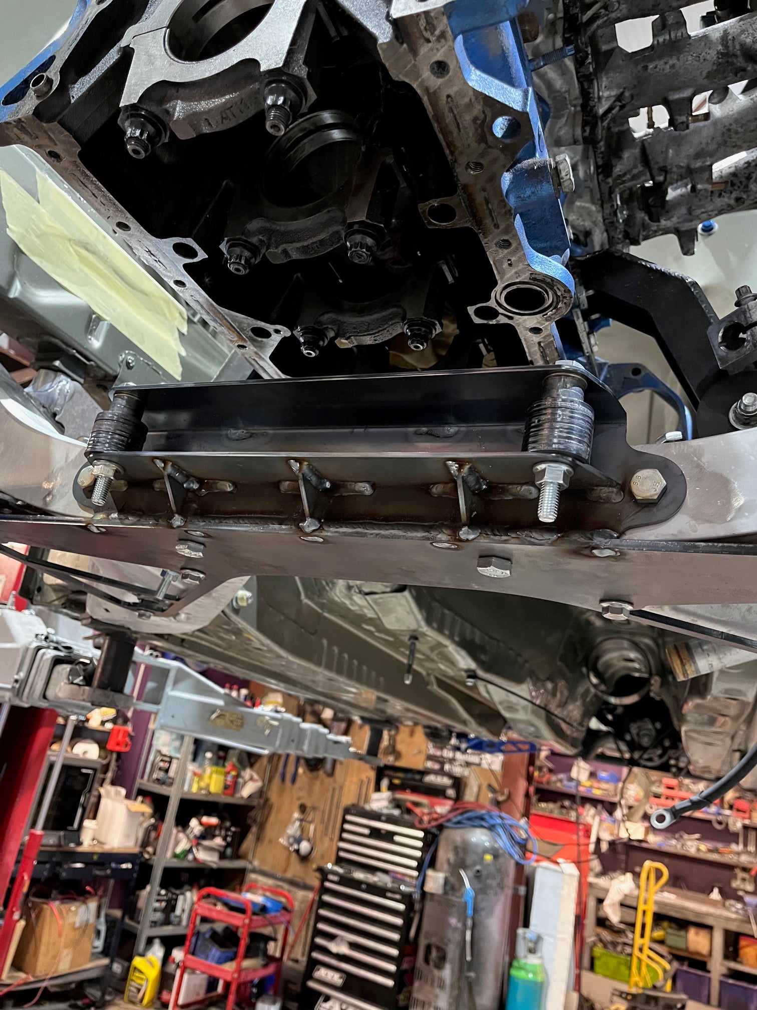 Front Subframe Brace with e90 Steering Rack Mount-2