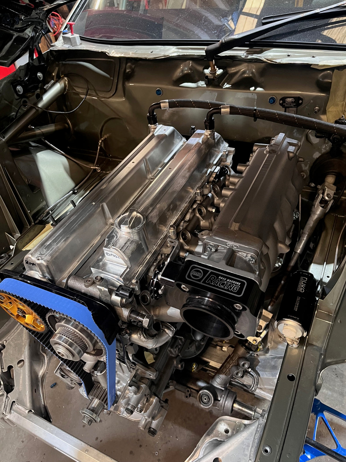 Front Subframe Brace with e90 Steering Rack Mount-7