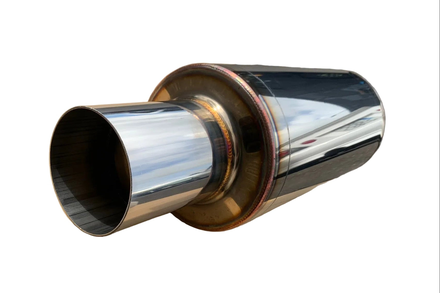 3" (76mm) Inlet Rear Silencer with 4" (102mm) Outlet Tip S/S-1