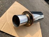 Martelius stainless rear silencer, 63mm (2.5") inlet with 89mm (4") outlet tip