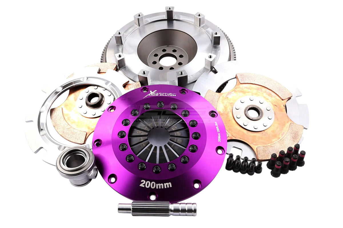 Nissan 350Z / Skyline Z33/V35 VQ35DE Xtreme Performance 200mm Rigid Ceramic Twin Plate Clutch Kit Incl Flywheel 1200Nm