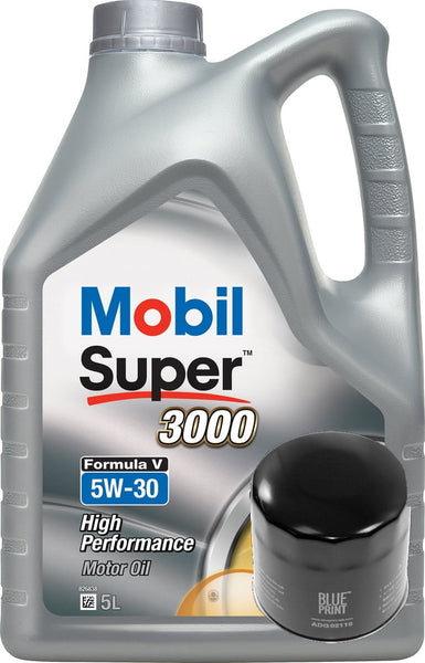 4AGE Mobil 1 5W-30 Formula V Super 3000 Engine Oil & Filter Kit 5L (Blueprint Filter)