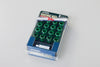 Work Wheels Japan M12x1.5 Aluminium Locking Wheel Nuts Set Racing Nut Green