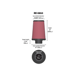 K&N RE-0810 UNIVERSAL 3" CONE FILTER