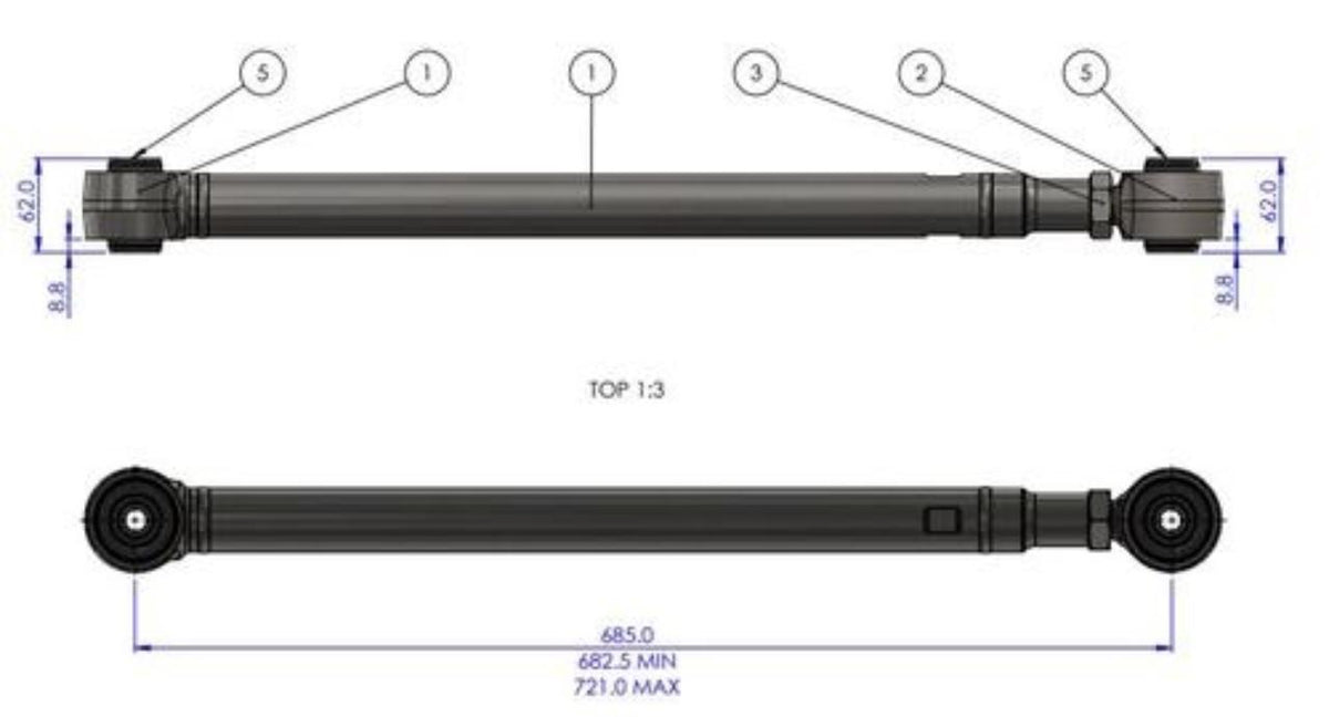Toyota Land Cruiser SuperPro Rear Adjustable Lower Trailing Arm Kit