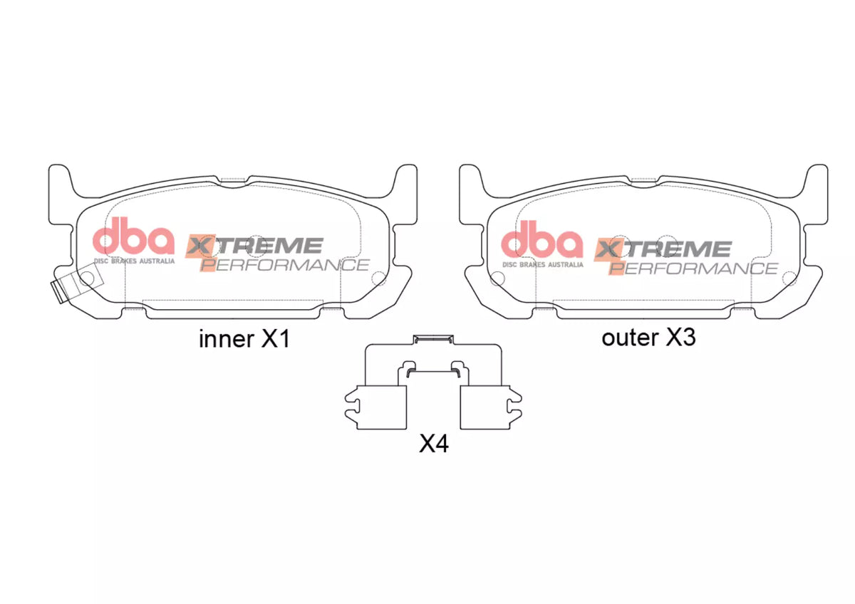 Mazda MX5 DBA Rear Brake Kit – 4000 Series T3 Slotted & Xtreme Performance Brake Pads (DBA4546S-1508XP)