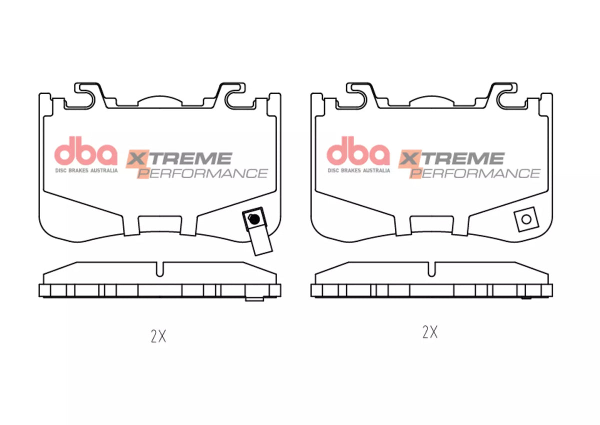 Ford Mustang DBA Rear Brake Kit – 4000 Series T3 Slotted & Xtreme Performance Brake Pads (DBA43849S-15336XP)