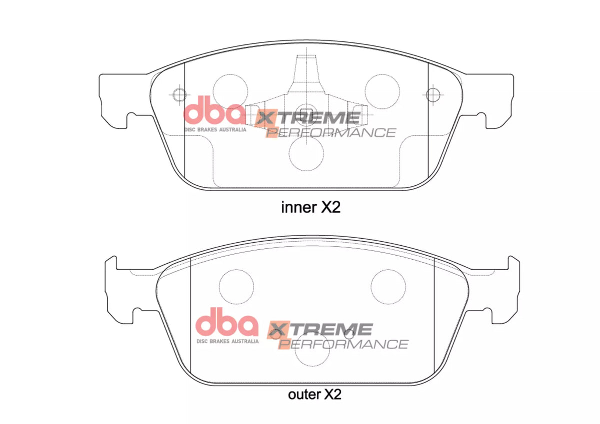 Ford Focus / Kuga / Tourneo DBA Front Brake Kit – 4000 Series T3 Slotted & Xtreme Performance Brake Pads