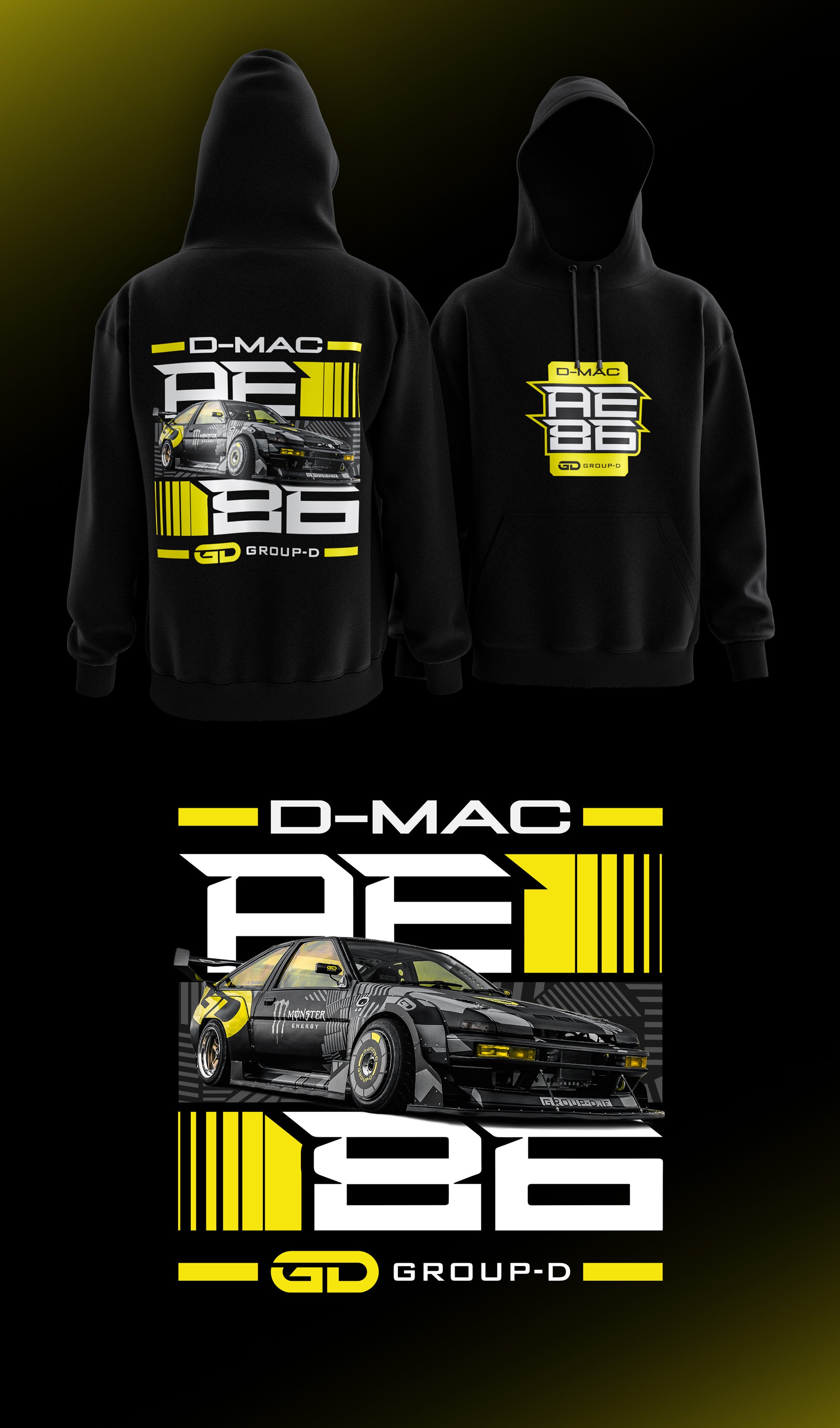 LIMITED EDITION!!! Group-D D-Mac AE86 Hoodie (Going out of production)-3