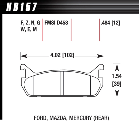 Mazda MX-5 / Protege Hawk HP Plus Rear Brake Pads
