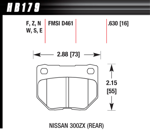 Nissan 300ZX / Subaru Impreza Hawk HP Plus Rear Brake Pads