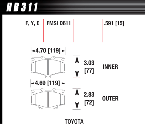Toyota 4Runner / T100 Hawk LTS Front Brake Pads