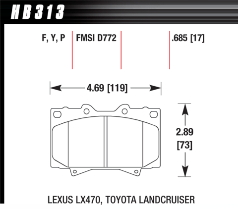 Lexus LX470 / Toyota Land Cruiser Hawk Super Duty Front Brake Pads