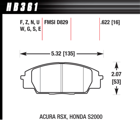 Honda Civic / S2000 / Acura RSX Hawk HP Plus Front Brake Pads